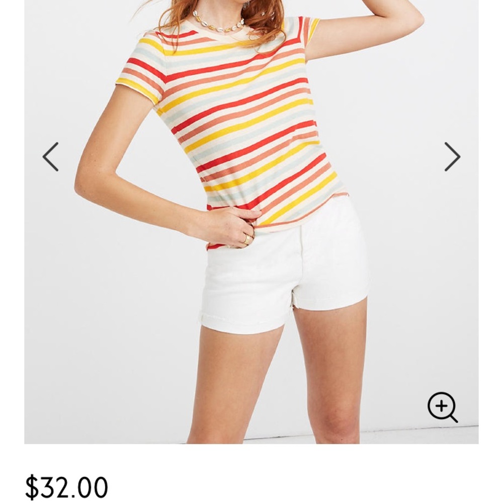 Madewell Lo-fi Shrunken Tee in Lennie Stripe (M)